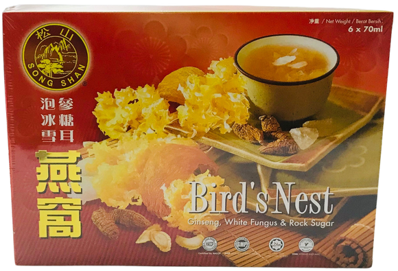Bird's Nest Ginseng With White Fungus And Rock Sugar 燕窝泡参雪耳氷糖 Yan Wo Pao Shen Xue Er Bing Tang 6x70ml bottles/box - Yong Xing Tonic